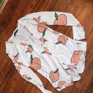 White Peachy Printed PJ Romper
